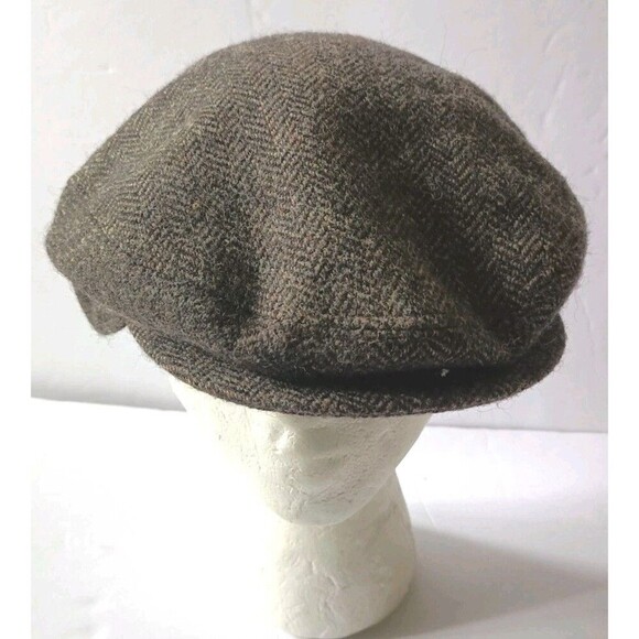 Bailey of Hollywood Brown Lord  Cap Pageboy Mens Size Large Italy Wool Gatsby - Picture 1 of 11